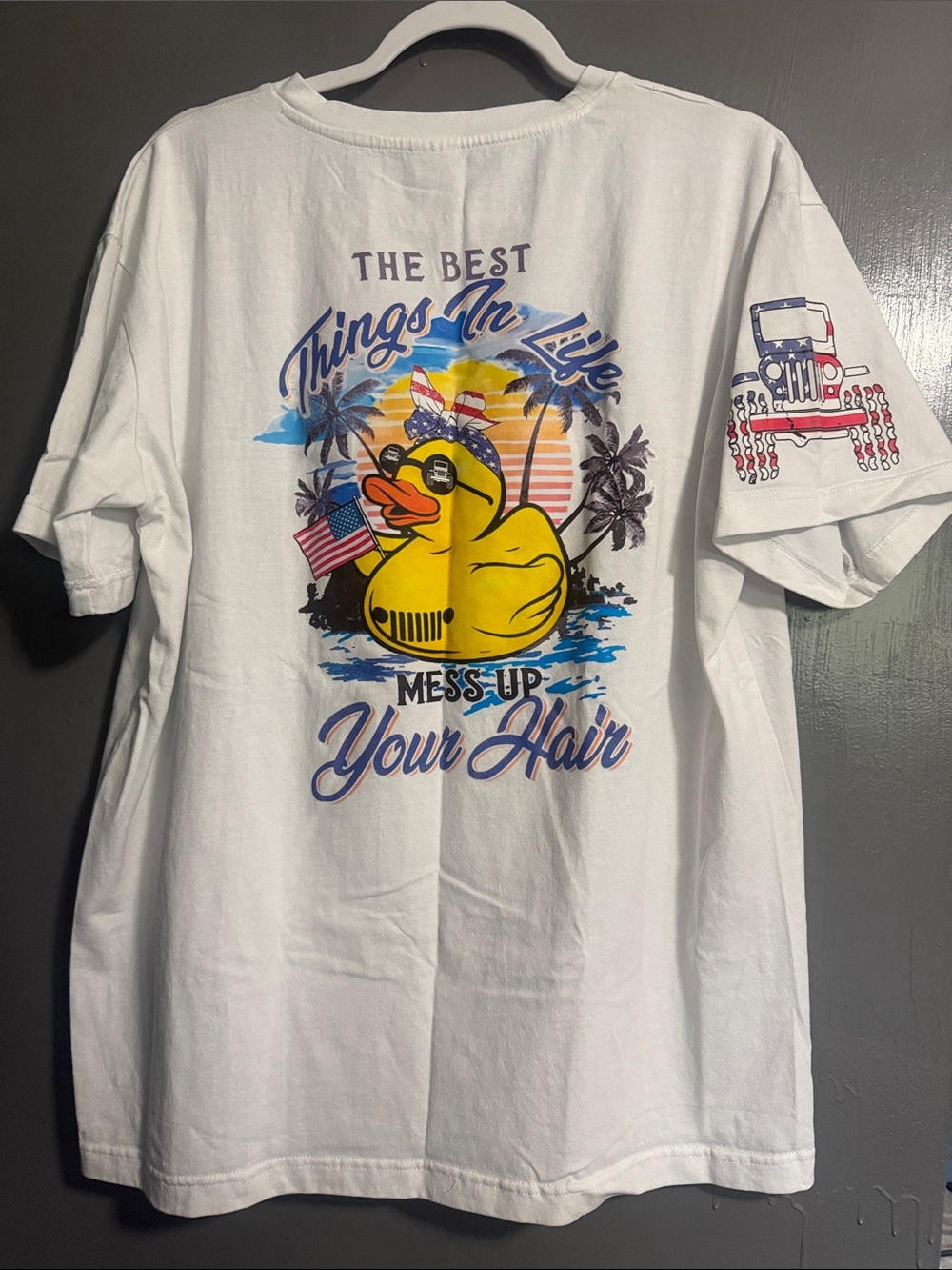 Patriotic Duck Graphic Short Sleeve Tee - White